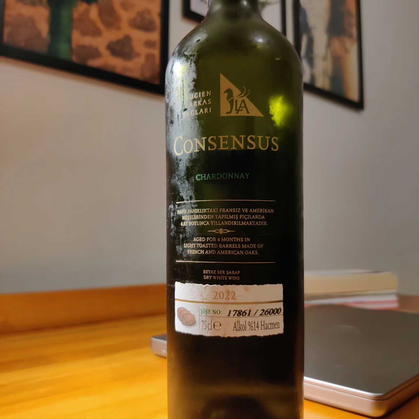 Consensus Chardonnay 2022 (Lucien Arkas Bağları)